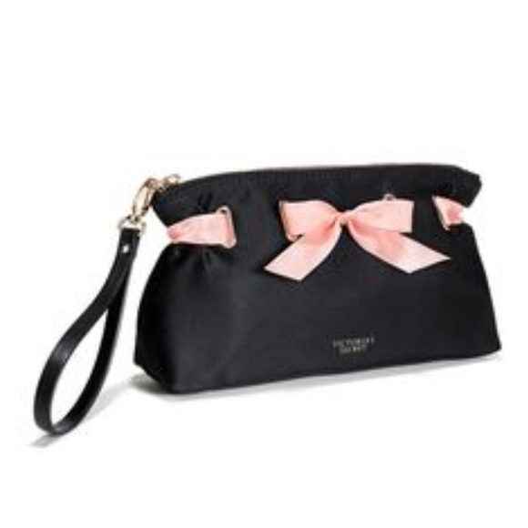 Victoria's Secret NWT Black/pink cosmetic pouch. - Picture 1 of 13